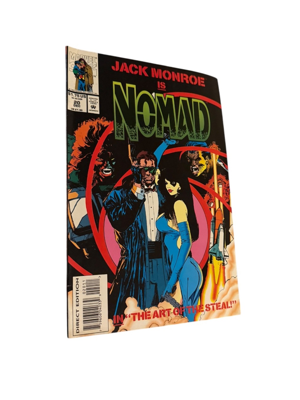 Marvel Comic Spread with Black, Blue & Red Artwork